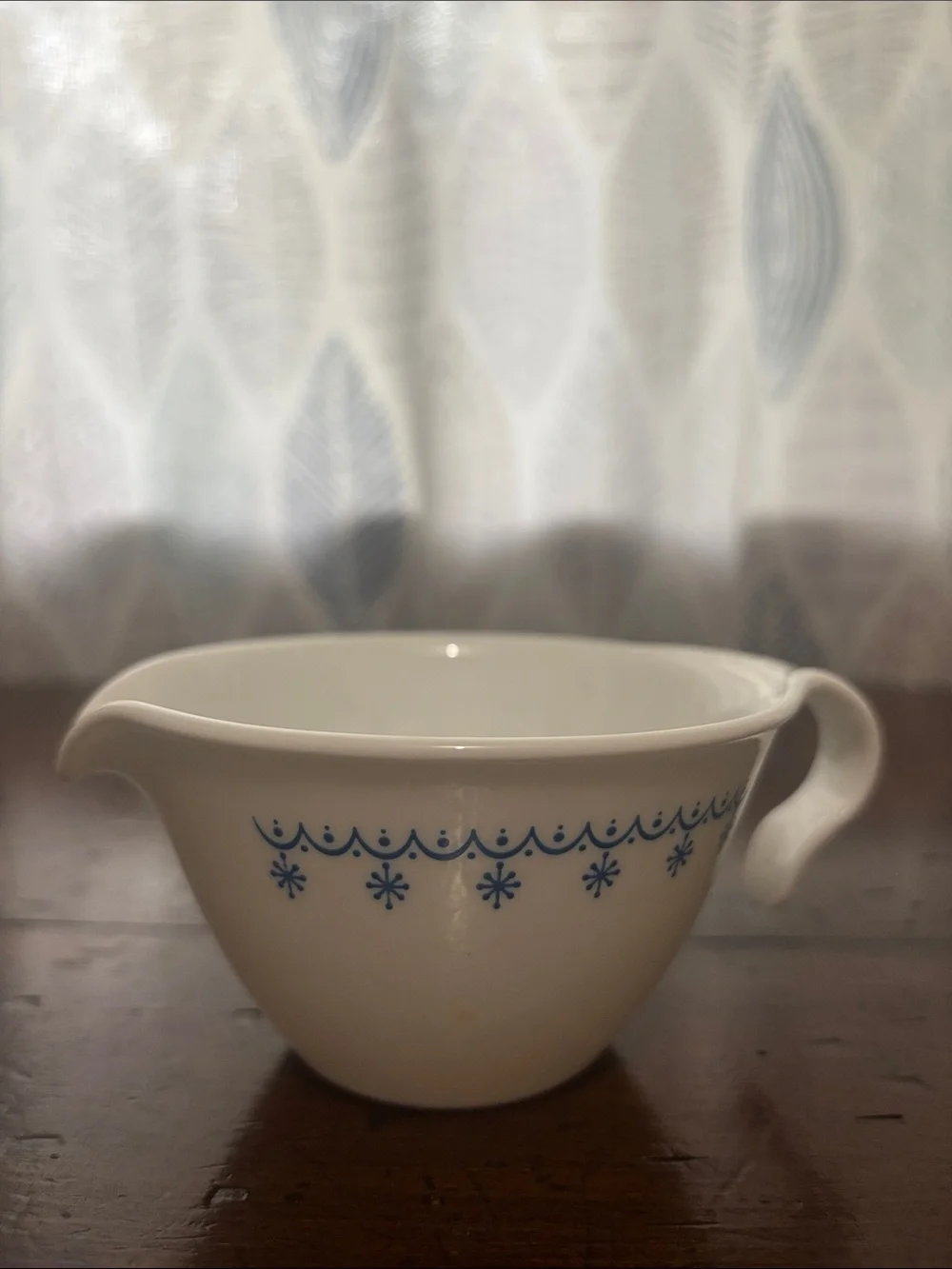 Corelle Snowflake Blue Creamer by Corning